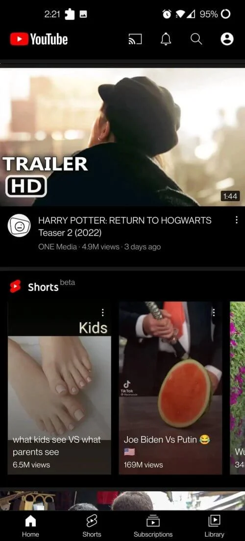 YouTube App screenshot