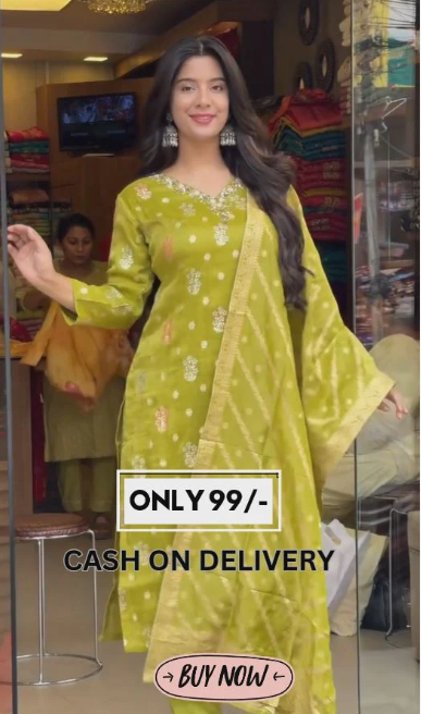 Ethnic Motifs Embroidered Regular Kurta with Trouser & Dupatta